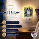 Bernese Mountain Dog Ceramic Night Light Compact, UL-Certified, Ideal for Bedroom, Bathroom, Nursery, Hallway, Kitchen, 6x4x3, Multicolor
