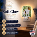 Papillon Ceramic Night Light Compact, UL-Certified, Ideal for Bedroom, Bathroom, Nursery, Hallway, Kitchen, 6x4x3, Multicolor