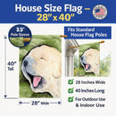 Golden Retriever House Flag 28x40 Porch Sleeve Pole Decorative Outside Yard Banner Artwork Wall Hanging, Polyester