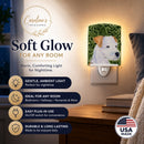 Jack Russell Terrier Ceramic Night Light Compact, UL-Certified, Ideal for Bedroom, Bathroom, Nursery, Hallway, Kitchen, 6x4x3, Multicolor