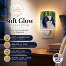 Japanese Chin Ceramic Night Light Compact, UL-Certified, Ideal for Bedroom, Bathroom, Nursery, Hallway, Kitchen, 6x4x3, Multicolor