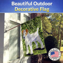 Jack Russell Terrier House Flag 28x40 Porch Sleeve Pole Decorative Outside Yard Banner Artwork Wall Hanging, Polyester