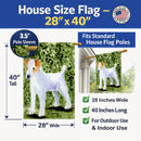 Jack Russell Terrier House Flag 28x40 Porch Sleeve Pole Decorative Outside Yard Banner Artwork Wall Hanging, Polyester