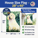 Golden Retriever House Flag 28x40 Porch Sleeve Pole Decorative Outside Yard Banner Artwork Wall Hanging, Polyester