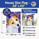 Jack Russell Terrier House Flag 28x40 Porch Sleeve Pole Decorative Outside Yard Banner Artwork Wall Hanging, Polyester