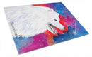 Samoyed Cutting Board Tempered Glass Kitchen Cutting Surface, Heat Resistant Chopping, Non-Slip Feet, Food Prep & Serving