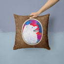 Samoyed Decorative Throw Pillow 14x14 Indoor Outdoor Accent Cushion, Fabric Cover with Insert for Sofa, Bed, Porch & Living Room