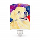 Golden Retriever Ceramic Night Light Compact, UL-Certified, Ideal for Bedroom, Bathroom, Nursery, Hallway, Kitchen, 6x4x3, Multicolor