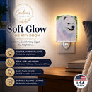 Samoyed Ceramic Night Light Compact, UL-Certified, Ideal for Bedroom, Bathroom, Nursery, Hallway, Kitchen, 6x4x3, Multicolor