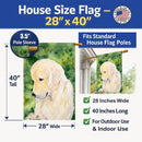 Golden Retriever House Flag 28x40 Porch Sleeve Pole Decorative Outside Yard Banner Artwork Wall Hanging, Polyester
