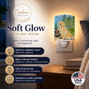 Golden Retriever Ceramic Night Light Compact, UL-Certified, Ideal for Bedroom, Bathroom, Nursery, Hallway, Kitchen, 6x4x3, Multicolor