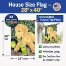 Golden Retriever House Flag 28x40 Porch Sleeve Pole Decorative Outside Yard Banner Artwork Wall Hanging, Polyester