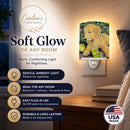 Golden Retriever Ceramic Night Light Compact, UL-Certified, Ideal for Bedroom, Bathroom, Nursery, Hallway, Kitchen, 6x4x3, Multicolor