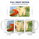 Golden Retriever Ceramic Coffee Mug 15 oz Decorative Large C Handle Mug Cup for Tea, Cocoa Hot Chocolate