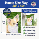 Chihuahua House Flag 28x40 Porch Sleeve Pole Decorative Outside Yard Banner Artwork Wall Hanging, Polyester