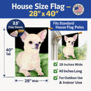 Chihuahua House Flag 28x40 Porch Sleeve Pole Decorative Outside Yard Banner Artwork Wall Hanging, Polyester