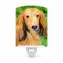 Dachshund Ceramic Night Light Compact, UL-Certified, Ideal for Bedroom, Bathroom, Nursery, Hallway, Kitchen, 6x4x3, Multicolor