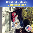 Snowman with Papillon House Flag 28x40 Porch Sleeve Pole Decorative Outside Yard Banner Artwork Wall Hanging, Polyester