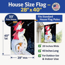 Snowman with Papillon House Flag 28x40 Porch Sleeve Pole Decorative Outside Yard Banner Artwork Wall Hanging, Polyester