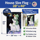 Snowman with Westie House Flag 28x40 Porch Sleeve Pole Decorative Outside Yard Banner Artwork Wall Hanging, Polyester