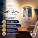 Bearded Collie Ceramic Night Light Compact, UL-Certified, Ideal for Bedroom, Bathroom, Nursery, Hallway, Kitchen, 6x4x3, Multicolor