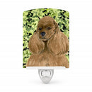 Cocker Spaniel Ceramic Night Light Compact, UL-Certified, Ideal for Bedroom, Bathroom, Nursery, Hallway, Kitchen, 6x4x3, Multicolor