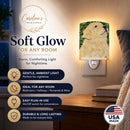 Golden Retriever Ceramic Night Light Compact, UL-Certified, Ideal for Bedroom, Bathroom, Nursery, Hallway, Kitchen, 6x4x3, Multicolor