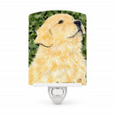 Golden Retriever Ceramic Night Light Compact, UL-Certified, Ideal for Bedroom, Bathroom, Nursery, Hallway, Kitchen, 6x4x3, Multicolor