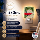 Golden Retriever Ceramic Night Light Compact, UL-Certified, Ideal for Bedroom, Bathroom, Nursery, Hallway, Kitchen, 6x4x3, Multicolor