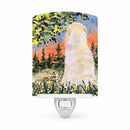 Golden Retriever Ceramic Night Light Compact, UL-Certified, Ideal for Bedroom, Bathroom, Nursery, Hallway, Kitchen, 6x4x3, Multicolor