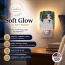 Australian Shepherd Ceramic Night Light Compact, UL-Certified, Ideal for Bedroom, Bathroom, Nursery, Hallway, Kitchen, 6x4x3, Multicolor