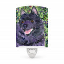 Schipperke Ceramic Night Light Compact, UL-Certified, Ideal for Bedroom, Bathroom, Nursery, Hallway, Kitchen, 6x4x3, Multicolor