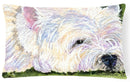Westie Decorative Throw Pillow 12x16 Indoor Outdoor Accent Cushion, Fabric Cover with Insert for Sofa, Bed, Porch & Living Room