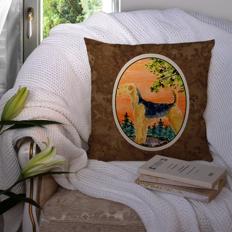 Airedale Throw Pillow - 14x14 Decorative Pillow – Art for Your Home & Patio