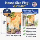 Golden Retriever House Flag 28x40 Porch Sleeve Pole Decorative Outside Yard Banner Artwork Wall Hanging, Polyester