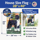 Portuguese Water Dog House Flag 28x40 Porch Sleeve Pole Decorative Outside Yard Banner Artwork Wall Hanging, Polyester