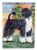 Portuguese Water Dog House Flag 28x40 Porch Sleeve Pole Decorative Outside Yard Banner Artwork Wall Hanging, Polyester