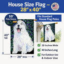 Great Pyrenees House Flag 28x40 Porch Sleeve Pole Decorative Outside Yard Banner Artwork Wall Hanging, Polyester