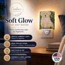 Golden Retriever Ceramic Night Light Compact, UL-Certified, Ideal for Bedroom, Bathroom, Nursery, Hallway, Kitchen, 6x4x3, Multicolor