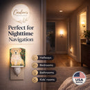 Golden Retriever Ceramic Night Light Compact, UL-Certified, Ideal for Bedroom, Bathroom, Nursery, Hallway, Kitchen, 6x4x3, Multicolor