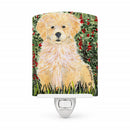 Golden Retriever Ceramic Night Light Compact, UL-Certified, Ideal for Bedroom, Bathroom, Nursery, Hallway, Kitchen, 6x4x3, Multicolor
