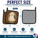 Golden Retriever Pot Holder Set of 2 Heat Resistant Quilted Hot Pads 7.5 x 7.5 Inch, Insulated Kitchen Trivets for Cooking & Baking