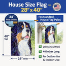 Bernese Mountain Dog House Flag 28x40 Porch Sleeve Pole Decorative Outside Yard Banner Artwork Wall Hanging, Polyester