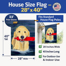 Golden Retriever House Flag 28x40 Porch Sleeve Pole Decorative Outside Yard Banner Artwork Wall Hanging, Polyester