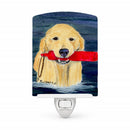 Golden Retriever Ceramic Night Light Compact, UL-Certified, Ideal for Bedroom, Bathroom, Nursery, Hallway, Kitchen, 6x4x3, Multicolor