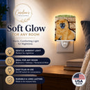 Chow Chow Ceramic Night Light Compact, UL-Certified, Ideal for Bedroom, Bathroom, Nursery, Hallway, Kitchen, 6x4x3, Multicolor