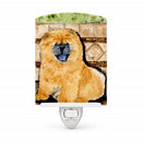 Chow Chow Ceramic Night Light Compact, UL-Certified, Ideal for Bedroom, Bathroom, Nursery, Hallway, Kitchen, 6x4x3, Multicolor