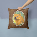 Norwich Terrier Decorative Throw Pillow 14x14 Indoor Outdoor Accent Cushion, Fabric Cover with Insert for Sofa, Bed, Porch & Living Room