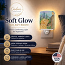 Golden Retriever Ceramic Night Light Compact, UL-Certified, Ideal for Bedroom, Bathroom, Nursery, Hallway, Kitchen, 6x4x3, Multicolor