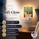 Golden Retriever Ceramic Night Light Compact, UL-Certified, Ideal for Bedroom, Bathroom, Nursery, Hallway, Kitchen, 6x4x3, Multicolor